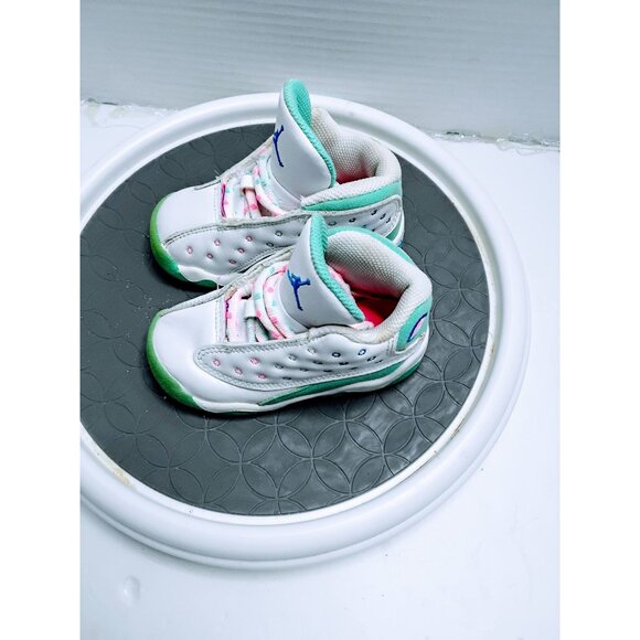 Nike Jordan 13 Retro Toddler Shoes 6C White/Green/Pink Basketball Sneakers - Picture 7 of 7